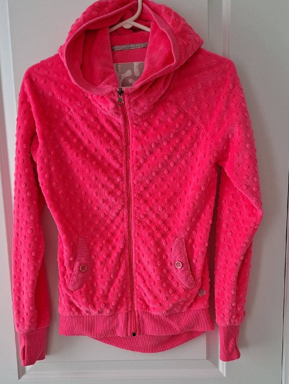 Triple Flip Minky Bubble Pink Hooded Zip-Up size 16-18 year old